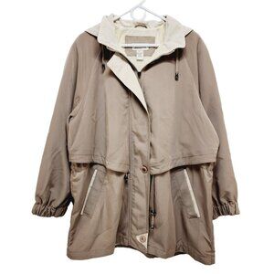 Vintage Westbound Womens Hooded Jacket Coat Water Resistant  Large Size Beige